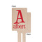 Name & Initial Wooden 6.25" Stir Stick - Rectangular - Single - Front & Back