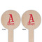 Name & Initial Wooden 6" Food Pick - Round - Double Sided - Front & Back