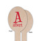 Name & Initial Wooden Food Pick - Oval - Single Sided - Front & Back