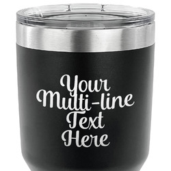 Multiline Text 30 oz Stainless Steel Tumbler - Black - Single-Sided (Personalized)