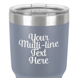 Multiline Text 30 oz Stainless Steel Tumbler - Grey - Single-Sided (Personalized)
