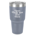 Multiline Text 30 oz Stainless Steel Tumbler - Grey - Single-Sided (Personalized)