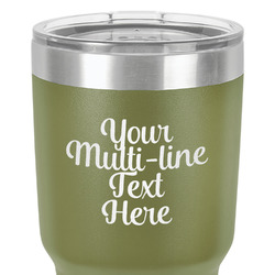 Multiline Text 30 oz Stainless Steel Tumbler - Olive - Double-Sided (Personalized)