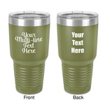 Multiline Text 30 oz Stainless Steel Tumbler - Olive - Double-Sided (Personalized)