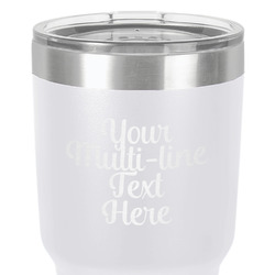 Multiline Text 30 oz Stainless Steel Tumbler - White - Single-Sided (Personalized)