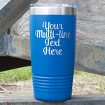 Multiline Text 20 oz Stainless Steel Tumbler - Royal Blue - Double-Sided (Personalized)