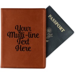 Multiline Text Passport Holder - Faux Leather (Personalized)