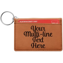 Multiline Text Leatherette Keychain ID Holder - Single-Sided (Personalized)