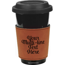 Multiline Text Leatherette Cup Sleeve - Double-Sided (Personalized)