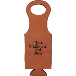 Multiline Text Leatherette Wine Tote - Double-Sided (Personalized)