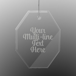Multiline Text Engraved Glass Ornament - Octagon (Personalized)