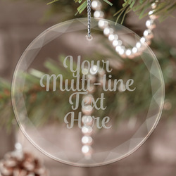 Multiline Text Engraved Glass Ornament (Personalized)