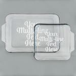 Multiline Text Glass Baking & Cake Dish Set - 13in x 9in & 8in x 8in (Personalized)