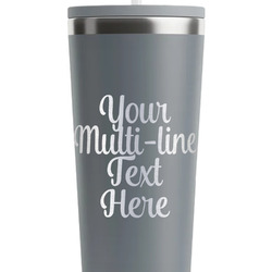 Multiline Text RTIC Everyday Tumbler with Straw - 28oz - Grey - Double-Sided (Personalized)