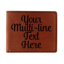 Multiline Text Leatherette Bifold Wallet - Single-Sided (Personalized)