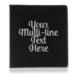 Multiline Text Leather Binder - 1" - Black (Personalized)