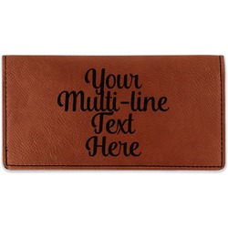 Multiline Text Leatherette Checkbook Holder - Single-Sided (Personalized)