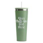 Multiline Text RTIC Everyday Tumbler with Straw - 28oz - Light Green - Double-Sided (Personalized)