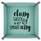 Sassy Quotes 9" x 9" Teal Leatherette Snap Up Tray - FOLDED