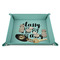 Sassy Quotes 9" x 9" Teal Leatherette Snap Up Tray - STYLED