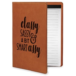 Sassy Quotes Leatherette Portfolio with Notepad - Small - Double Sided