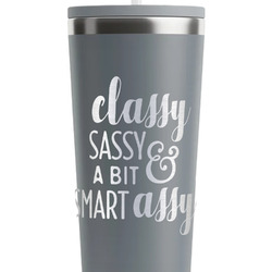 Sassy Quotes RTIC Everyday Tumbler with Straw - 28oz - Grey - Double-Sided