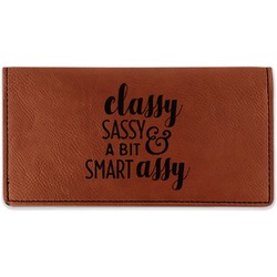 Sassy Quotes Leatherette Checkbook Holder - Double Sided