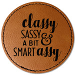 Sassy Quotes Faux Leather Iron On Patch - Round