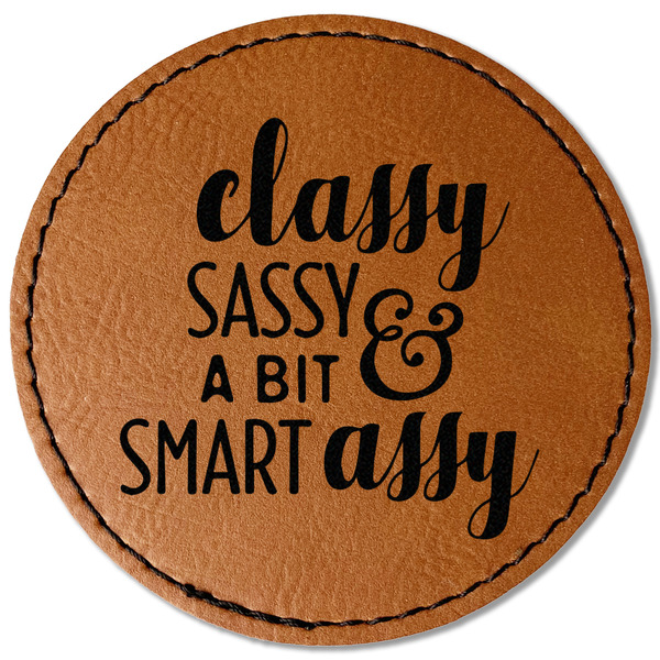 Custom Sassy Quotes Faux Leather Iron On Patch - Round