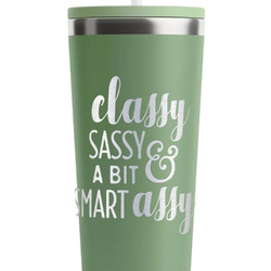 Sassy Quotes RTIC Everyday Tumbler with Straw - 28oz - Light Green - Double-Sided