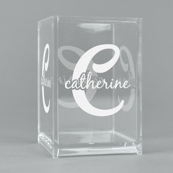 Custom Name & Initial (Girly) Acrylic Pen Holder (Personalized)