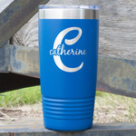 Name & Initial (Girly) 20 oz Stainless Steel Tumbler - Royal Blue - Double Sided (Personalized)