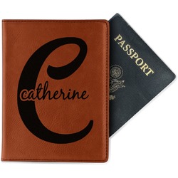 Name & Initial (Girly) Passport Holder - Faux Leather (Personalized)