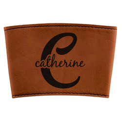 Name & Initial (Girly) Leatherette Cup Sleeve (Personalized)