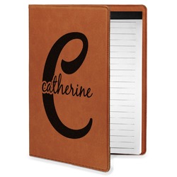 Name & Initial (Girly) Leatherette Portfolio with Notepad - Small - Single Sided (Personalized)