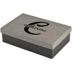Name & Initial (Girly) Large Gift Box w/ Engraved Leather Lid (Personalized)