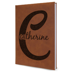 Name & Initial (Girly) Leather Sketchbook - Large - Double Sided (Personalized)