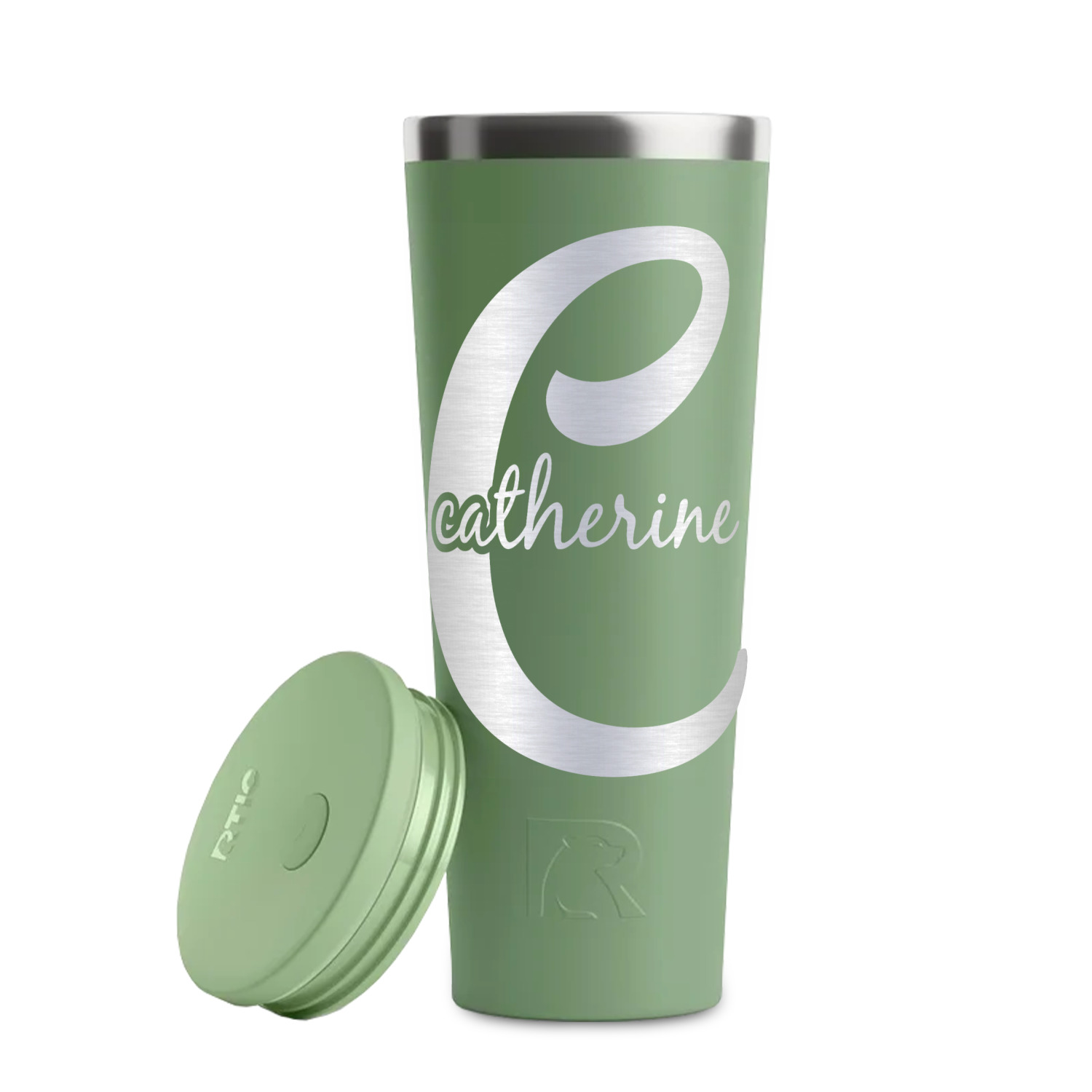 Name & Initial (Girly) Design Custom RTIC Everyday Tumbler with Straw - 28oz