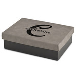 Name & Initial (Girly) Medium Gift Box w/ Engraved Leather Lid (Personalized)