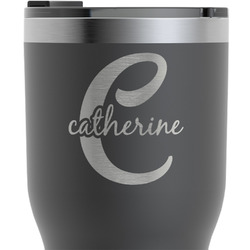 Name & Initial (Girly) RTIC Tumbler - Black - Engraved Front & Back (Personalized)