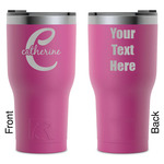 Name & Initial (Girly) RTIC Tumbler - Magenta - Laser Engraved - Double-Sided (Personalized)