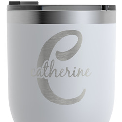 Name & Initial (Girly) RTIC Tumbler - White - Engraved Front & Back (Personalized)