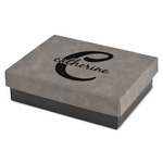 Name & Initial (Girly) Small Gift Box w/ Engraved Leather Lid (Personalized)