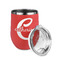 Name & Initial (Girly) Stainless Wine Tumblers - Coral - Double Sided - Alt View