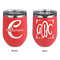 Name & Initial (Girly) Stainless Wine Tumblers - Coral - Double Sided - Approval