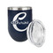 Name & Initial (Girly) Stainless Wine Tumblers - Navy - Double Sided - Alt View