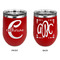 Name & Initial (Girly) Stainless Wine Tumblers - Red - Double Sided - Approval