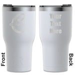 Name & Initial (Girly) RTIC Tumbler - White - Engraved Front & Back (Personalized)