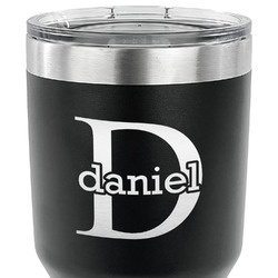 Name & Initial (for Guys) 30 oz Stainless Steel Tumbler - Black - Single Sided (Personalized)