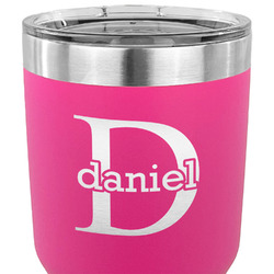 Name & Initial (for Guys) 30 oz Stainless Steel Tumbler - Pink - Double Sided (Personalized)